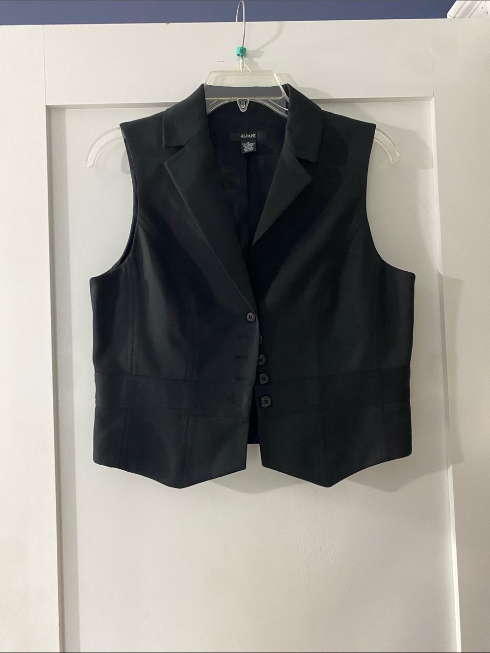 Alfani Black Tailored Sleeveless Vest